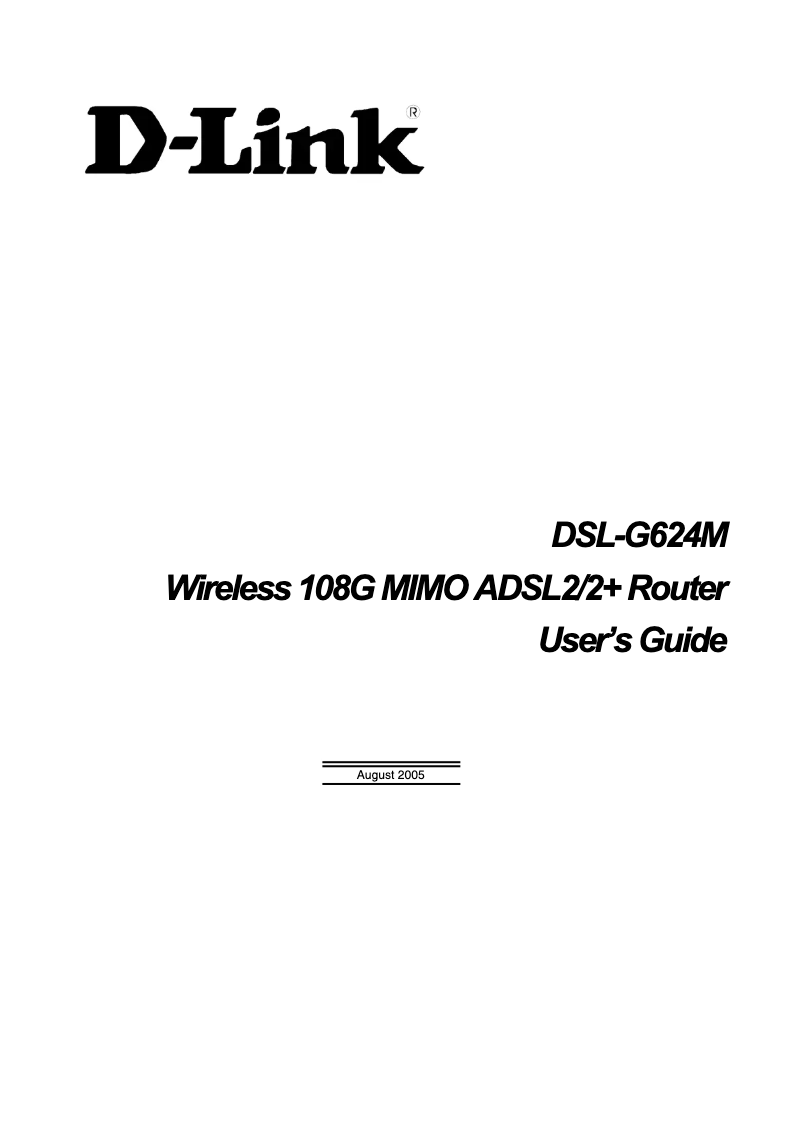 Imagen de la primera página del manual del dispositivo DSL-G624M
