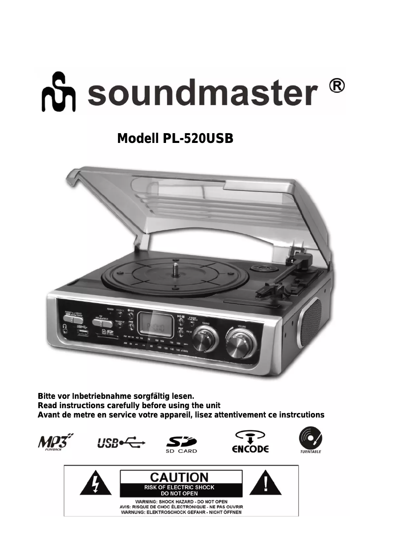 Página 1 del manual Manual de usuario Soundmaster PL-520USB