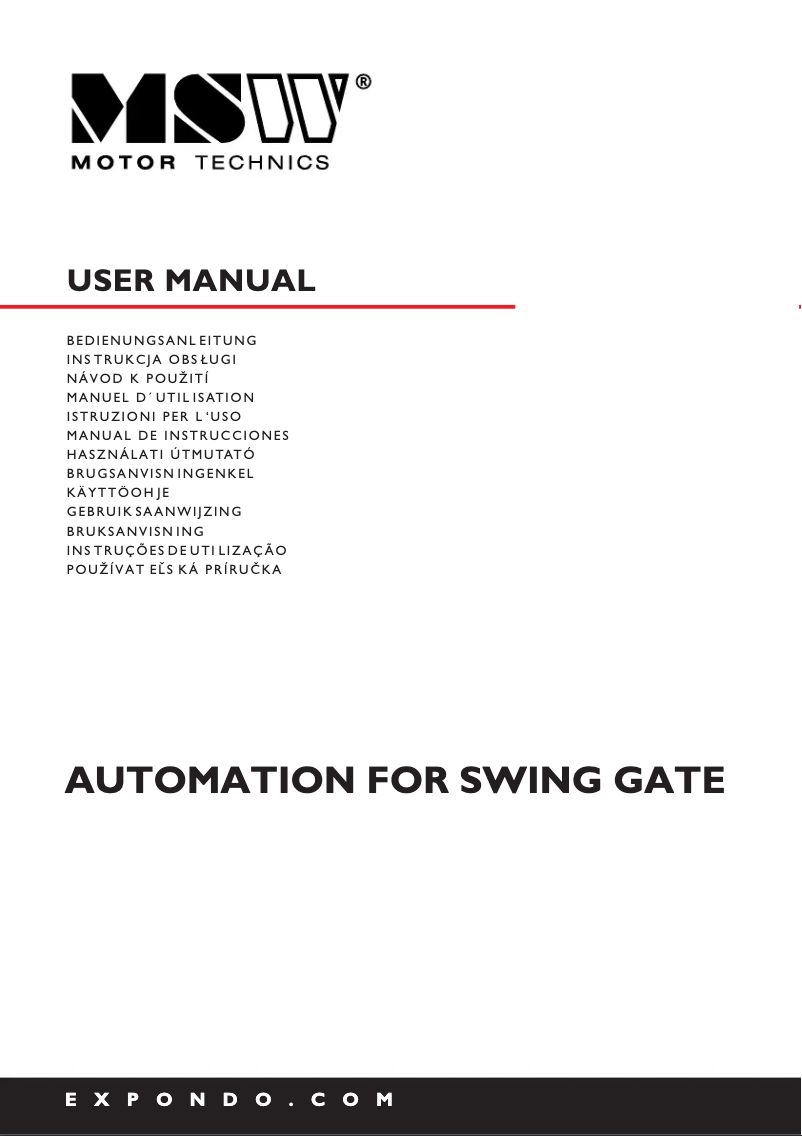 Imagen de la primera página del manual del dispositivo MSW-GDOOR-004B