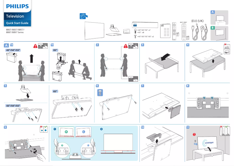 Imagen de la primera página del manual del dispositivo 55PUS8887