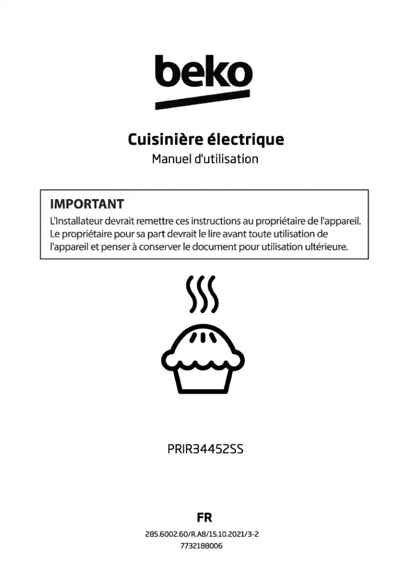 Página 1 del manual Manual de usuario Beko PRIR34452SS