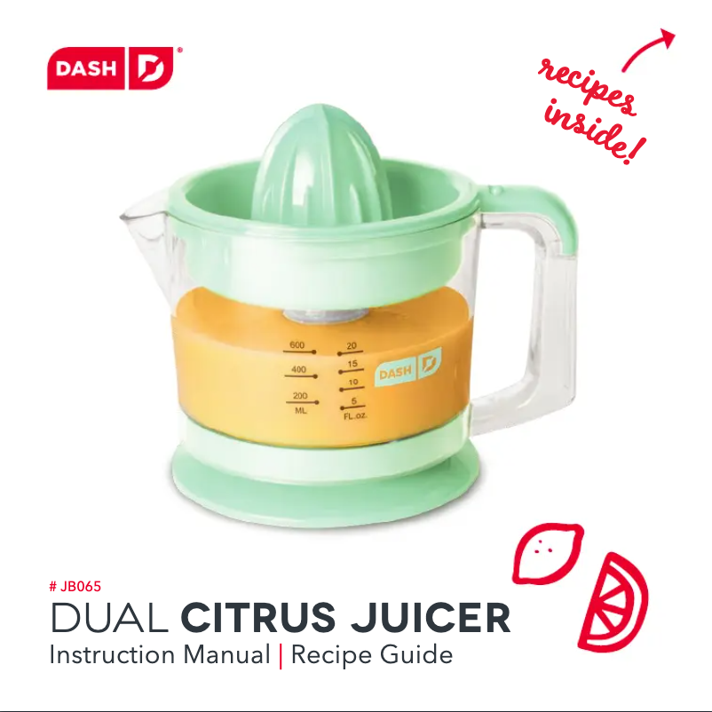 Página nº 1 - Manual de usuario Dash Dual Citrus Juicer JB065WH