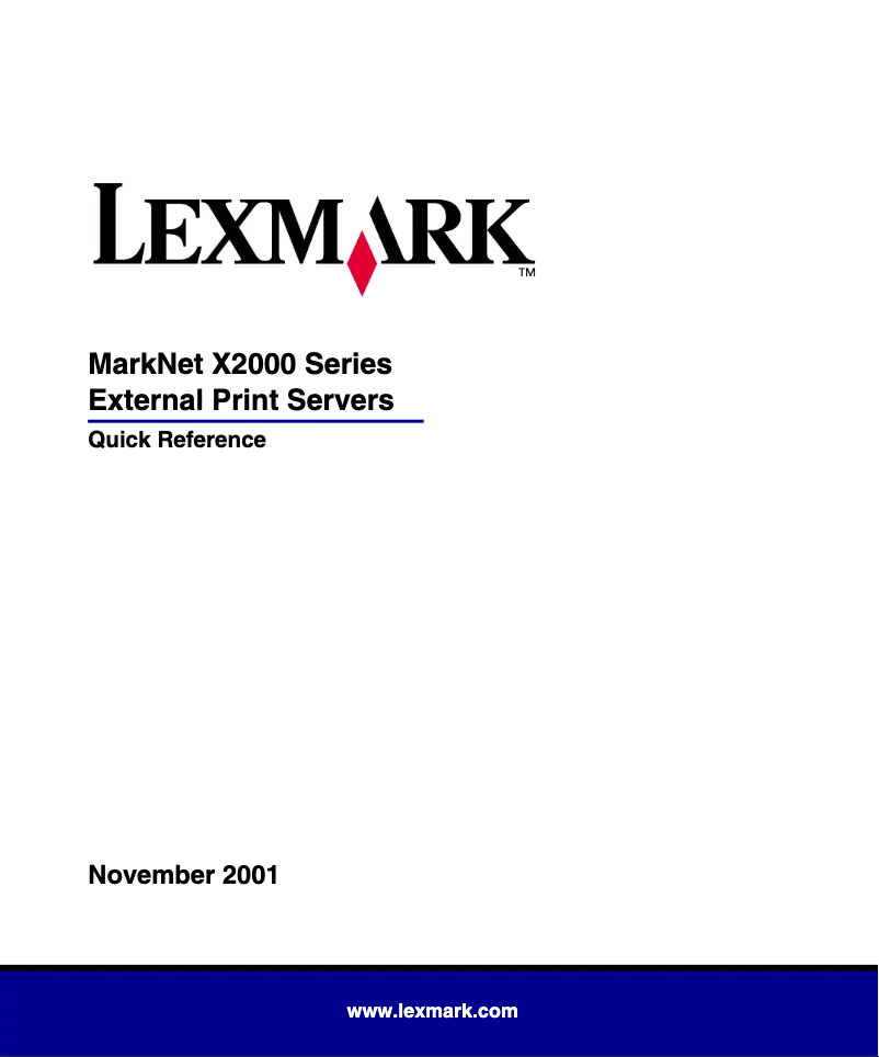 Página nº 1 - Manual de usuario Lexmark MarkNet X2000