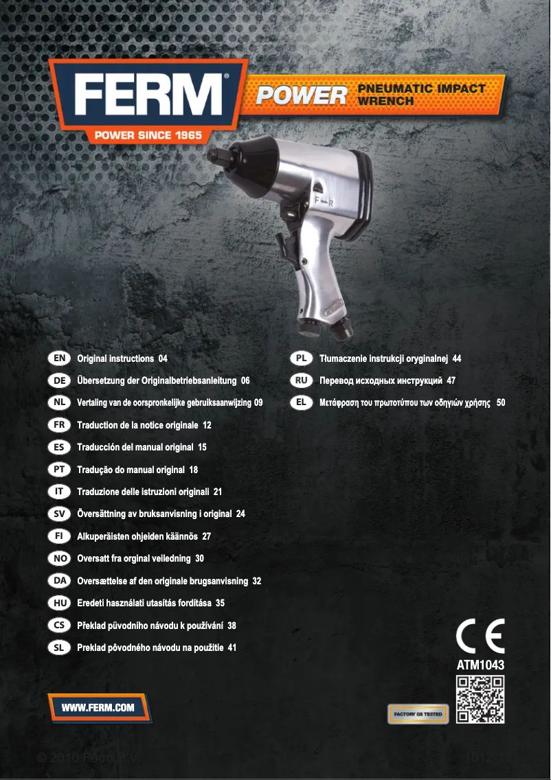 Página nº 1 - Manual de usuario Ferm ATM1043