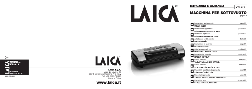 Imagen de la primera página del manual del dispositivo VT3217