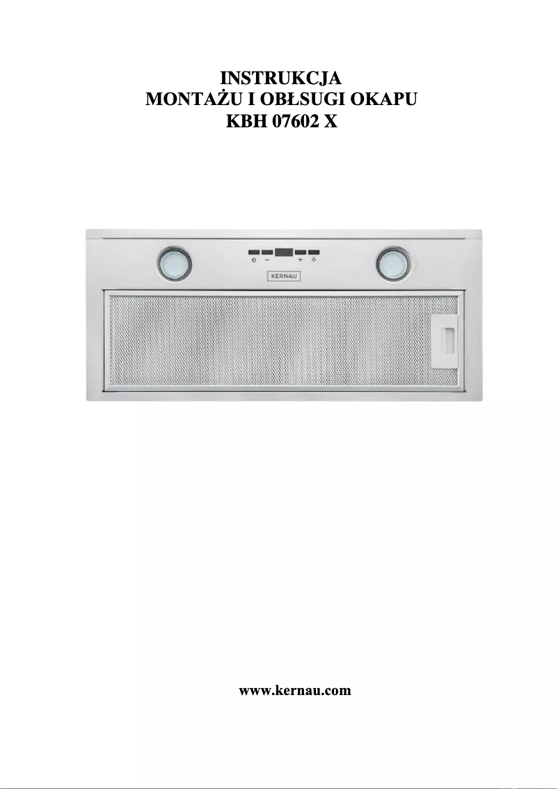 Imagen de la primera página del manual del dispositivo KBH 07602 X