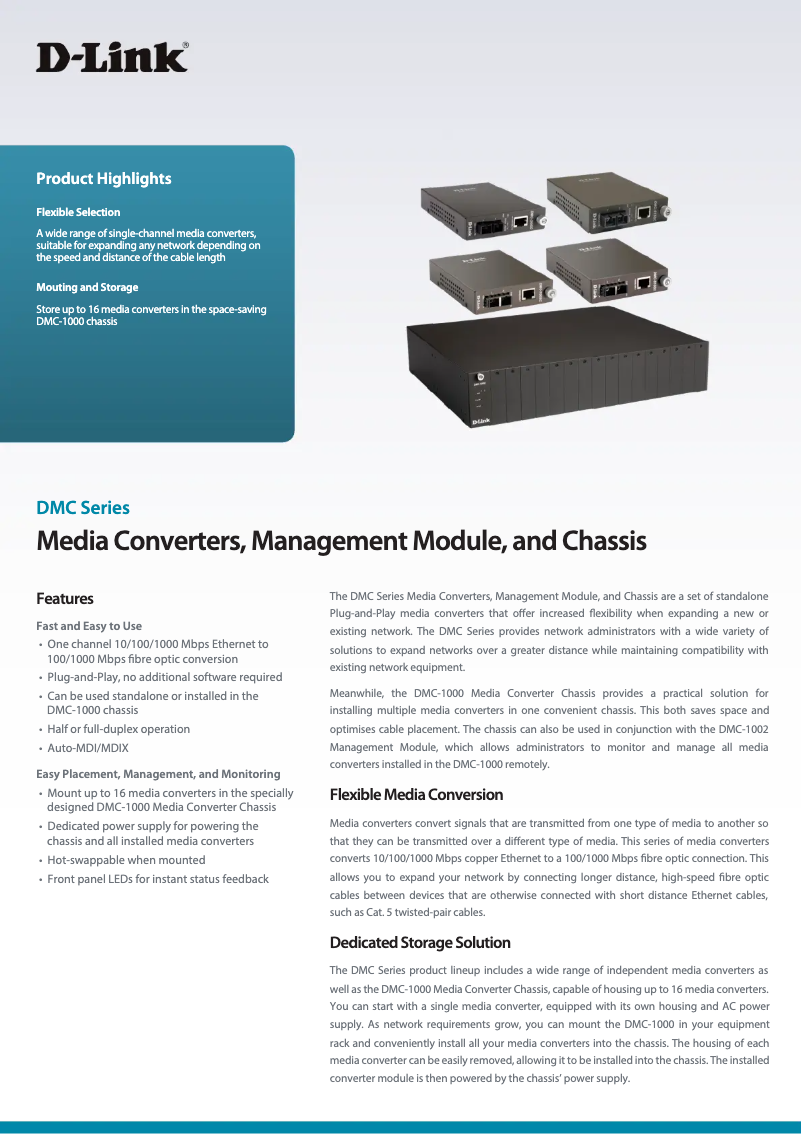 Imagen de la primera página del manual del dispositivo DMC-1001