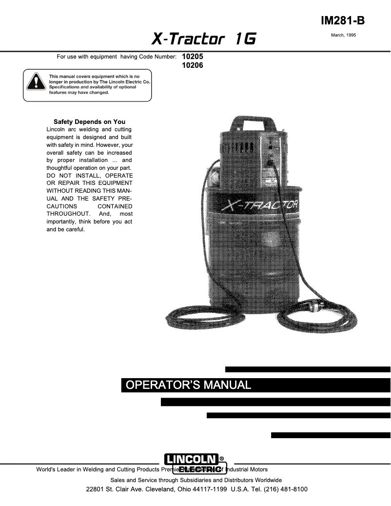 Imagen de la primera página del manual del dispositivo X-Tractor 1G