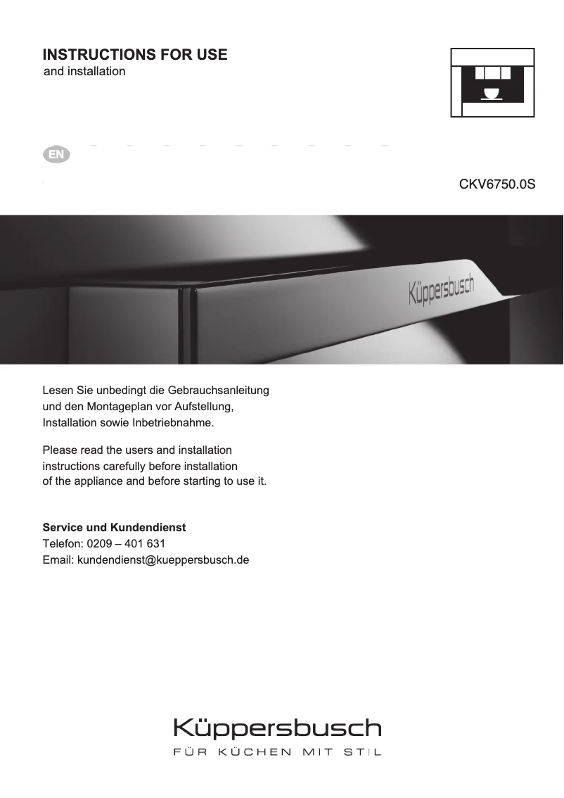 Página 1 del manual Manual de usuario Küppersbusch CKV6750.0S