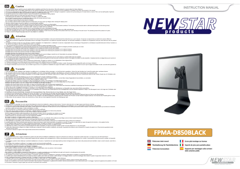 Imagen de la primera página del manual del dispositivo FPMA-D850BLACK