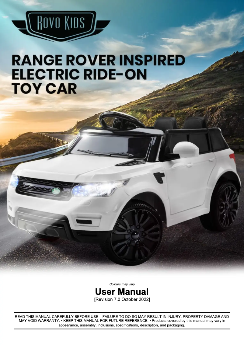 Página 1 del manual Manual de usuario Rovo Kids Range Rover