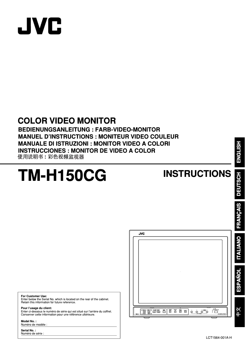 Página nº 1 - Manual de usuario JVC TM-H150CG