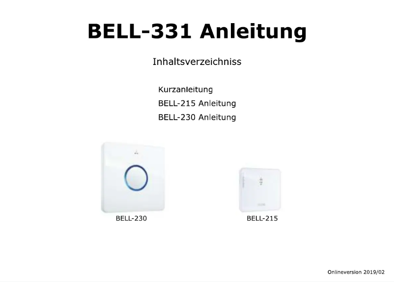 Imagen de la primera página del manual del dispositivo BELL 331
