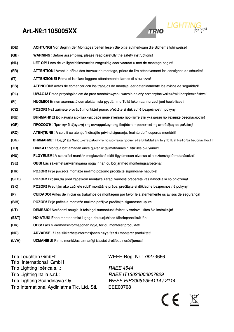 Imagen de la primera página del manual del dispositivo Classy 110500528
