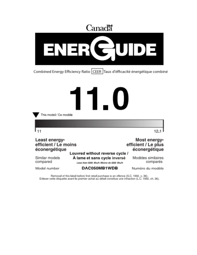 Página 1 del manual Etiqueta energética Danby DAC050MB1WDB