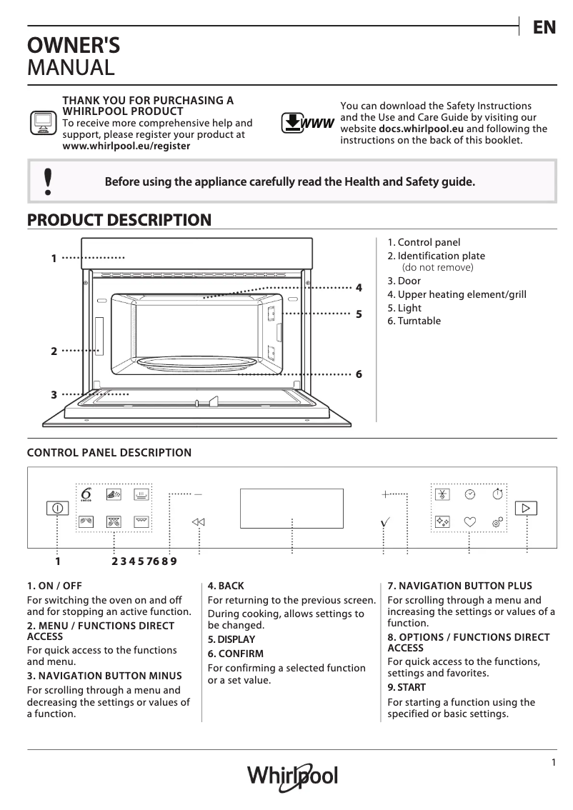 Imagen de la primera página del manual del dispositivo W6 MD440