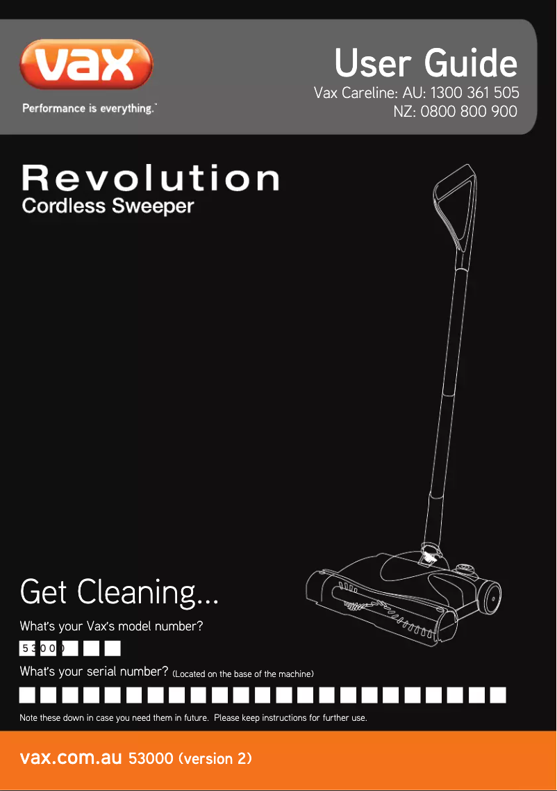 Imagen de la primera página del manual del dispositivo VX53