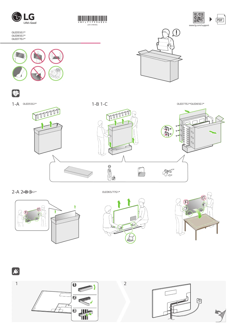 Imagen de la primera página del manual del dispositivo OLED55G16LA