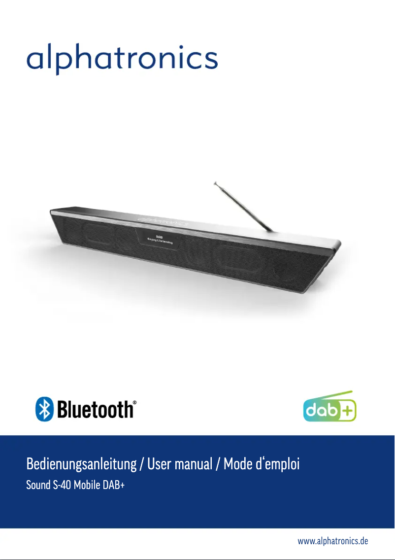 Imagen de la primera página del manual del dispositivo Sound S-40 Mobile DAB+