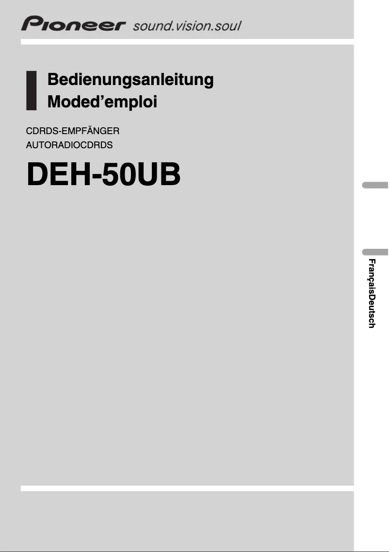 Imagen de la primera página del manual del dispositivo DEH-50UB