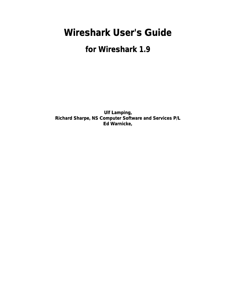 Página 1 del manual Manual de usuario Wireshark 1.9