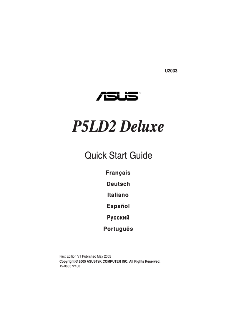 Imagen de la primera página del manual del dispositivo P5LD2 Deluxe