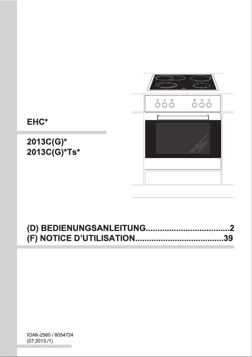Página 1 del manual Manual de usuario Amica EHC 12509 W