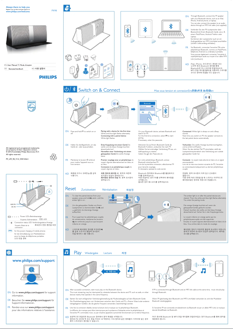 Página 1 del manual Manual de usuario Philips P9XBLK