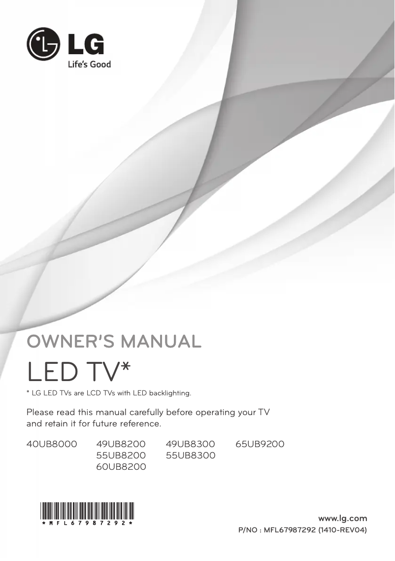 Imagen de la primera página del manual del dispositivo 60UB8200