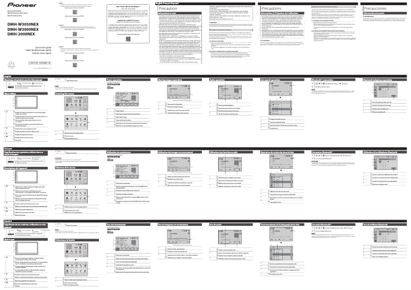 Imagen de la primera página del manual del dispositivo DMH-W3050NEX
