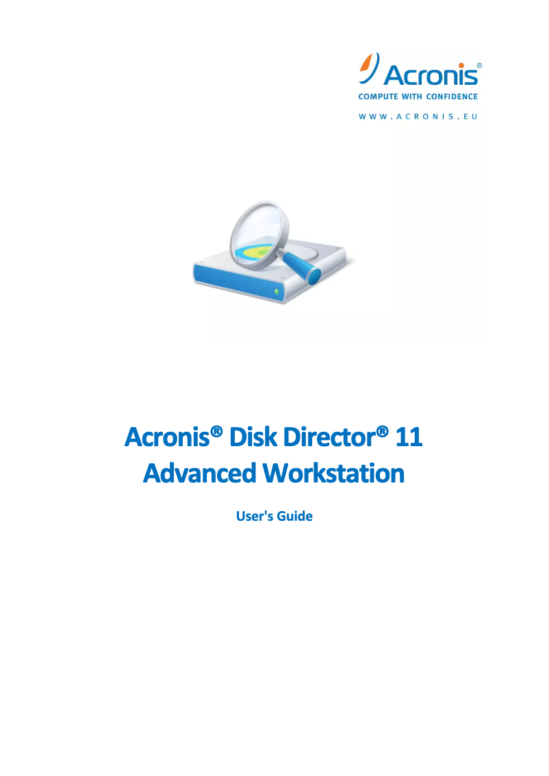 Página nº 1 - Manual de usuario Acronis Disk Director 11 Advanced Work Station