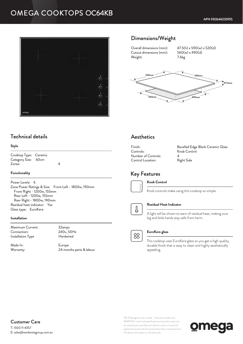 Imagen de la primera página del manual del dispositivo OC64KB