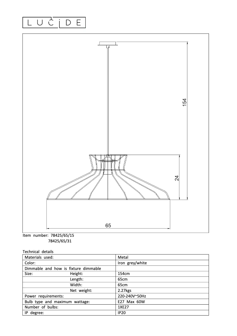 Imagen de la primera página del manual del dispositivo Hott 78425/65/15