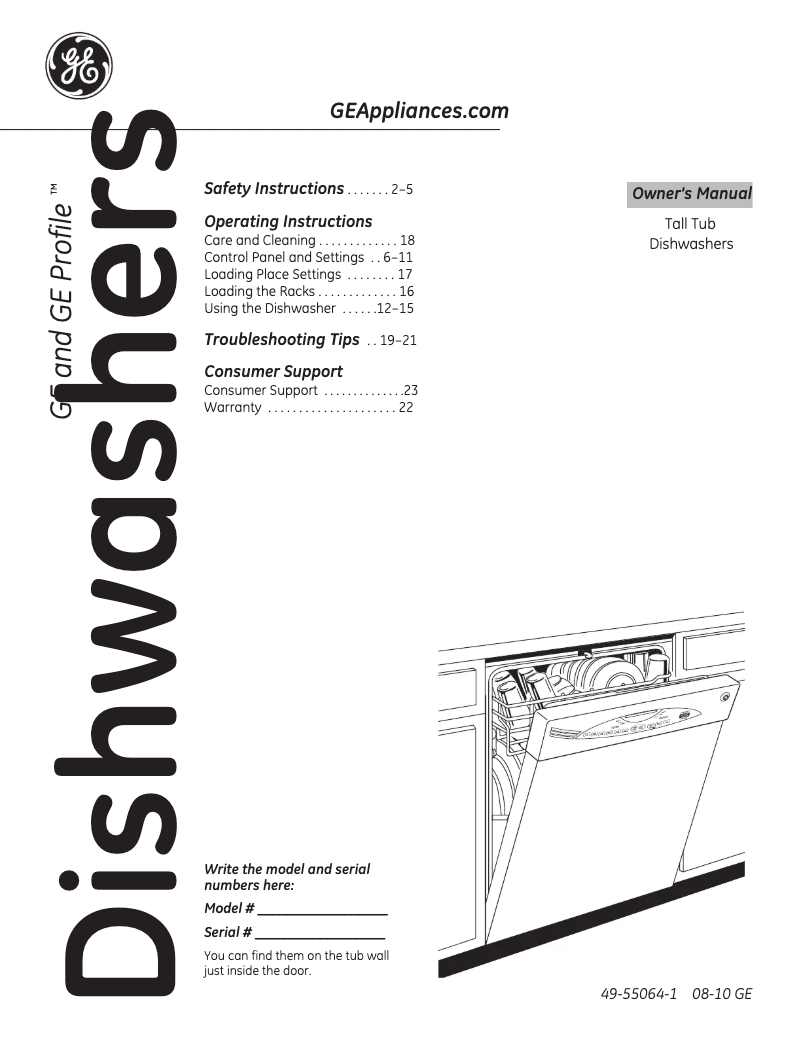Imagen de la primera página del manual del dispositivo GLD4908TWW