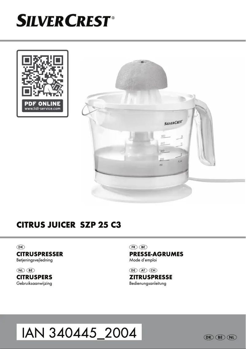 Imagen de la primera página del manual del dispositivo SZP 40 B1