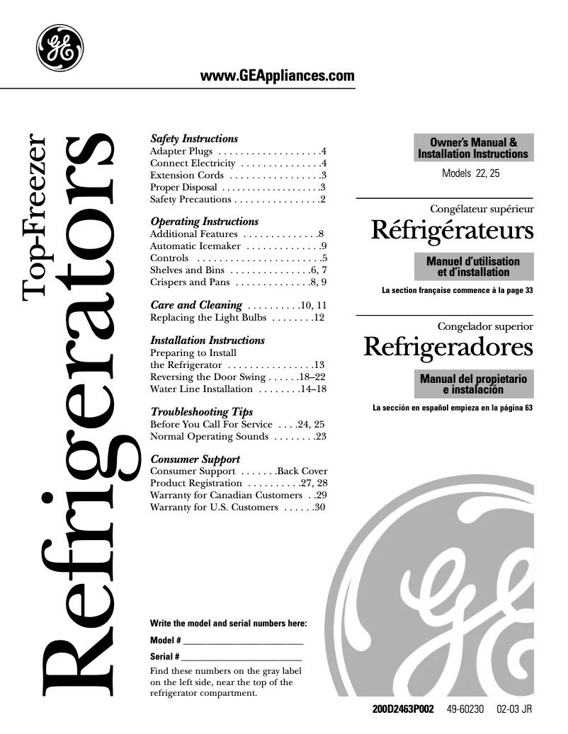 Imagen de la primera página del manual del dispositivo PTS22SBNBS