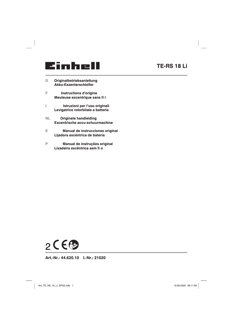 Página nº 1 - Manual de usuario Einhell TE-RS 18 Li