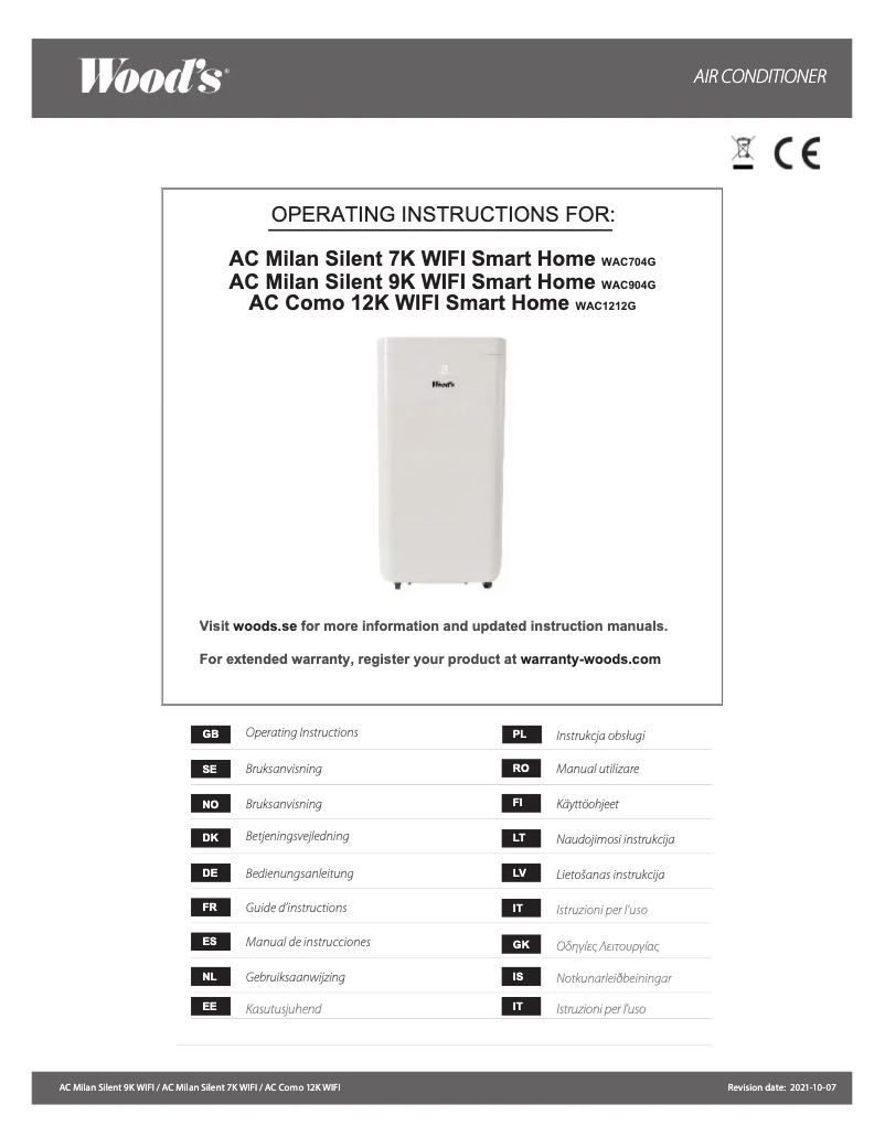 Página nº 1 - Manual de usuario Wood's WAC904G
