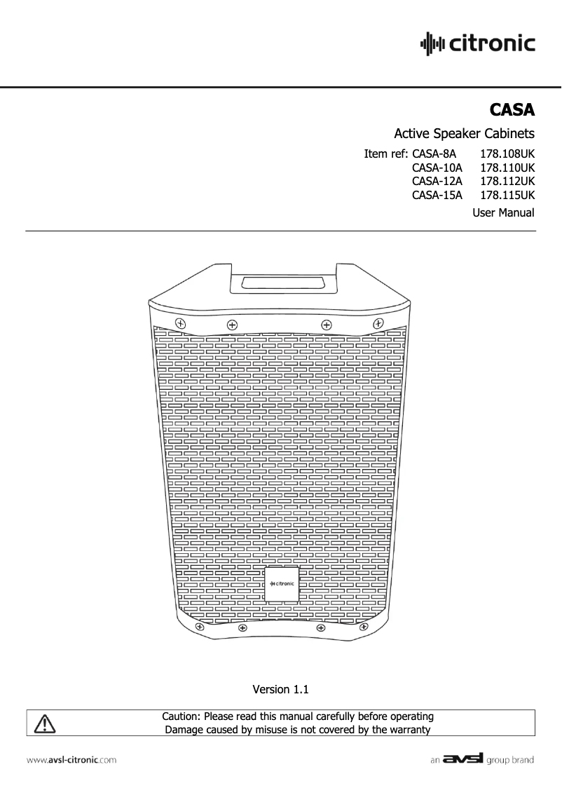 Imagen de la primera página del manual del dispositivo CASA-12A