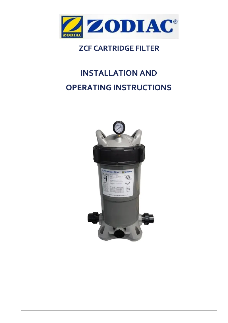 Página 1 del manual Manual de usuario Zodiac ZCF75
