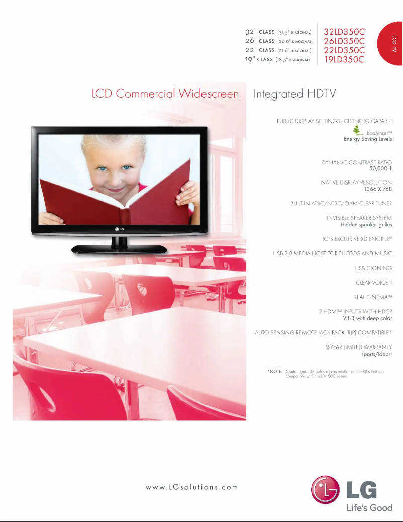 Imagen de la primera página del manual del dispositivo 32LD350