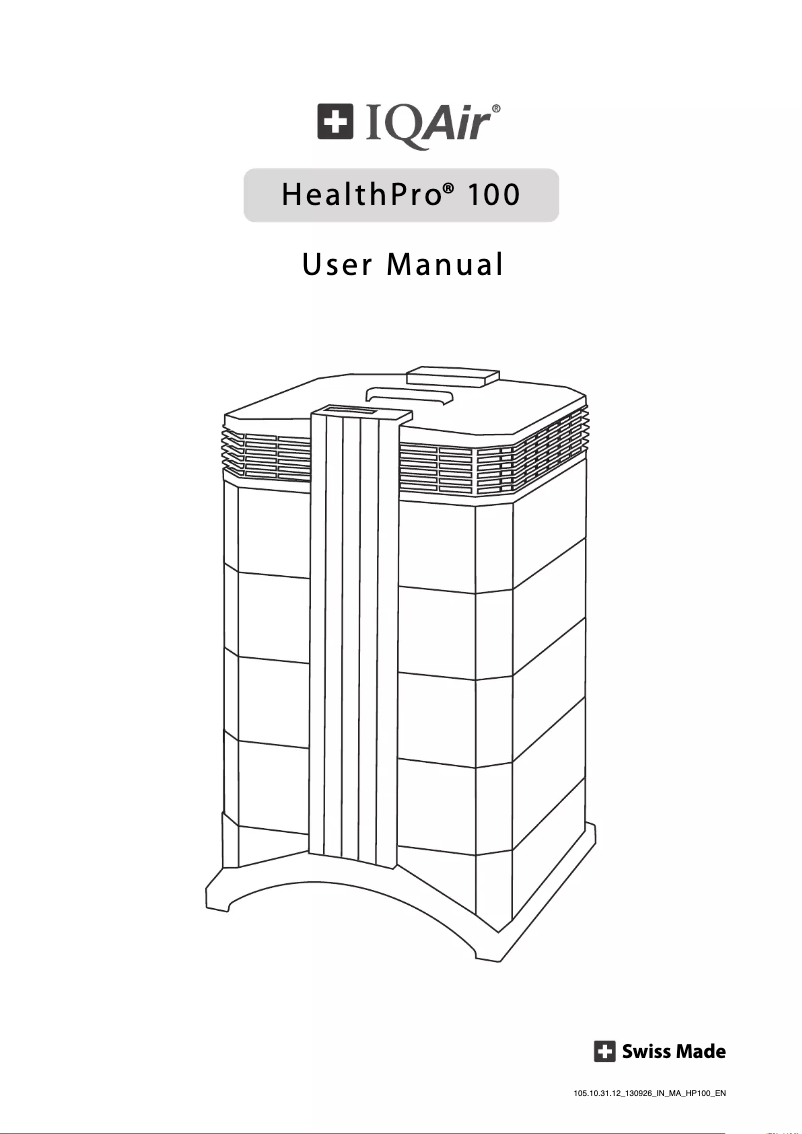 Página 1 del manual Manual de usuario IQAir HealthPro 100