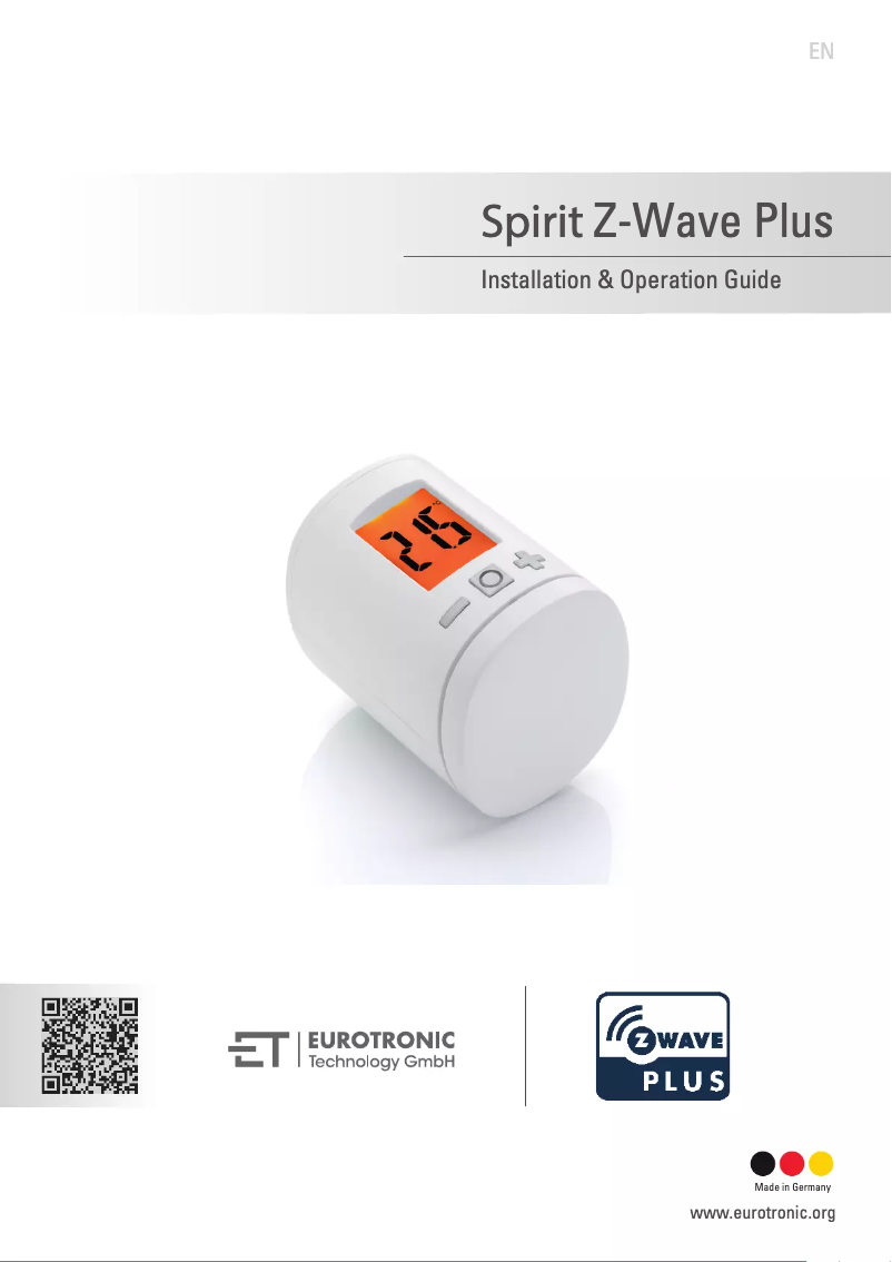 Imagen de la primera página del manual del dispositivo Spirit Z-Wave Plus