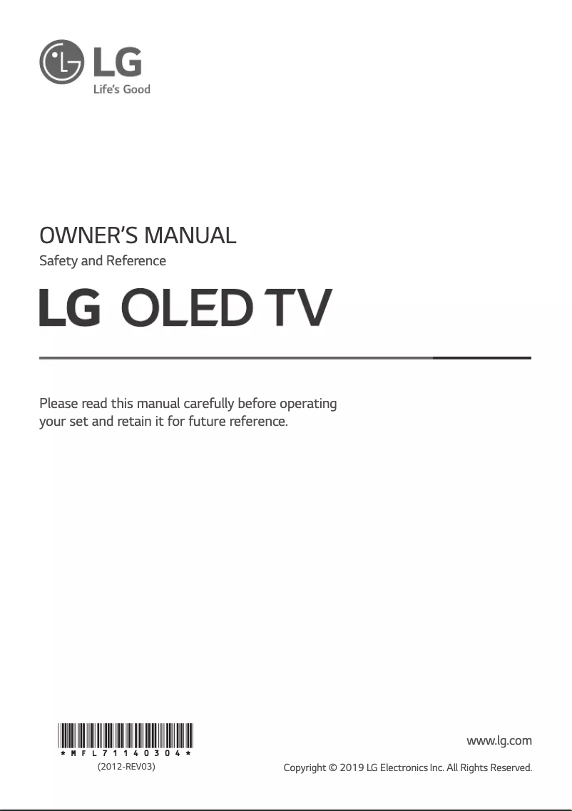 Página nº 1 - Manual de usuario LG OLED77C9PLA