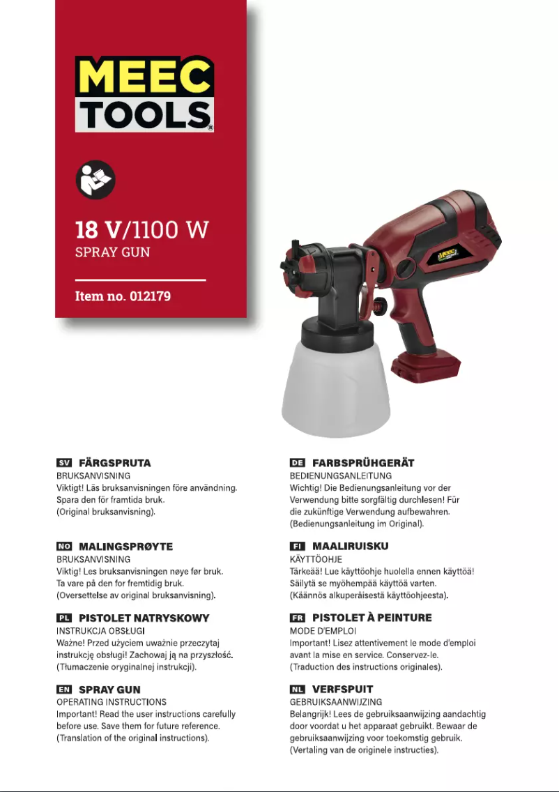 Imagen de la primera página del manual del dispositivo 012179