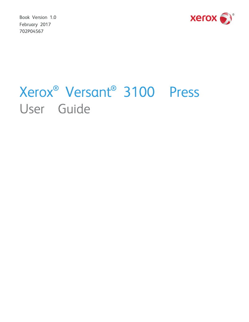 Página 1 del manual Manual de usuario Xerox Versant 3100 Press