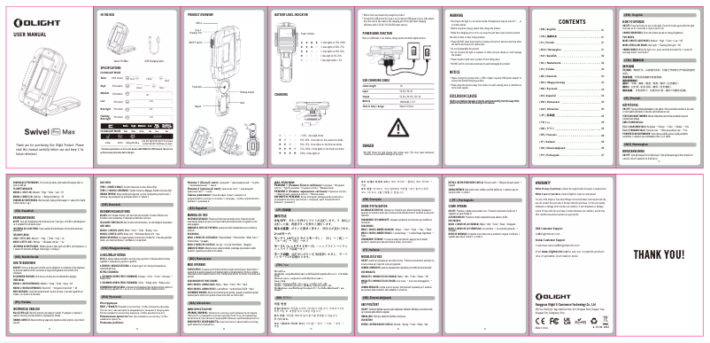 Imagen de la primera página del manual del dispositivo Swivel Pro Max
