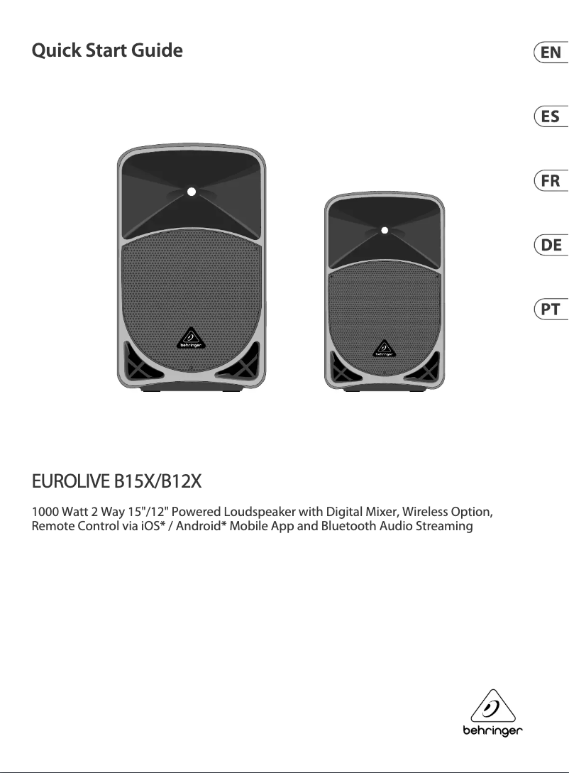 Imagen de la primera página del manual del dispositivo EuroLive B12X
