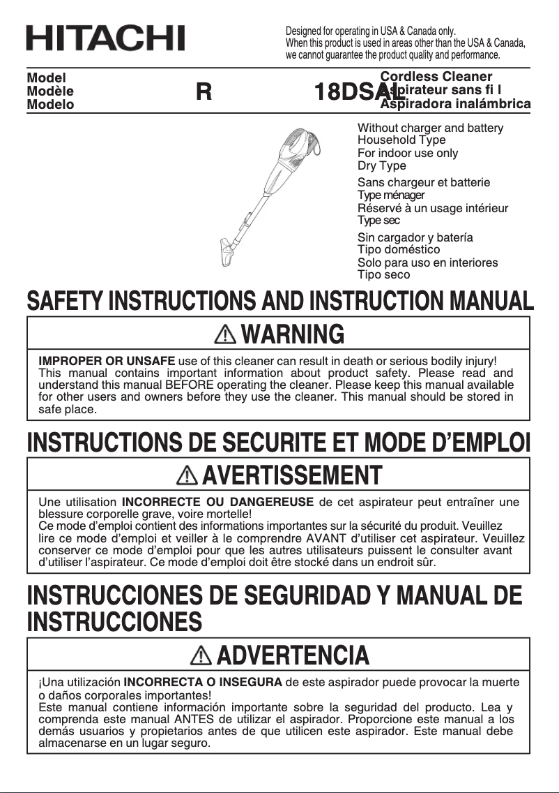 Imagen de la primera página del manual del dispositivo R18DSAL
