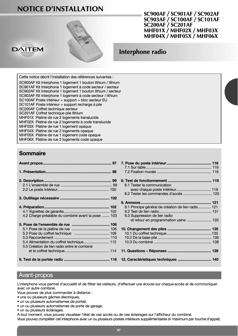 Imagen de la primera página del manual del dispositivo MHF04X